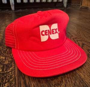 VINTAGE Cenex Boys SM Mens Red Hat w/ White Stitch Snapback Mesh Adjustable NWOT